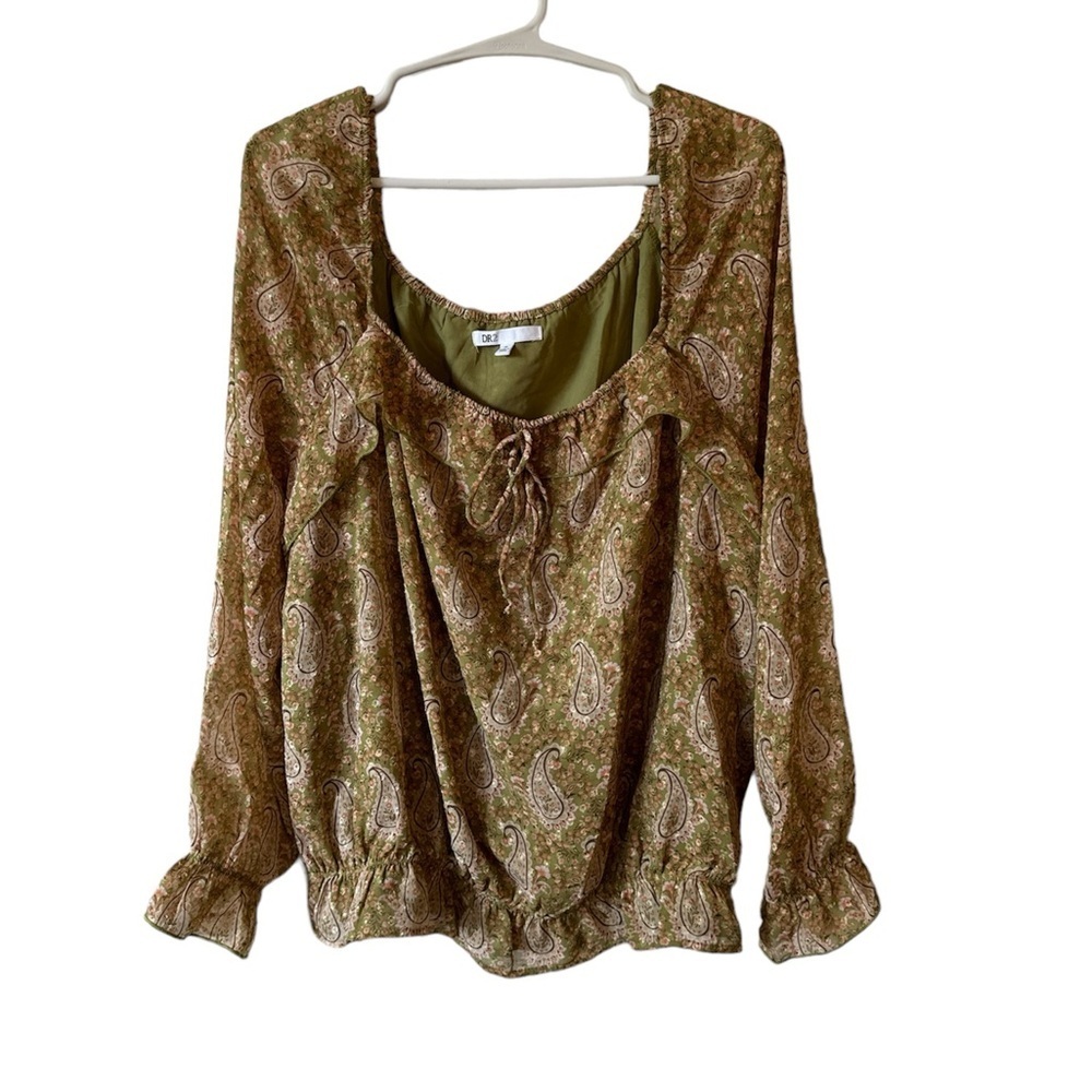 DR2 SAGE GREEN PAISLEY BLOUSE XL